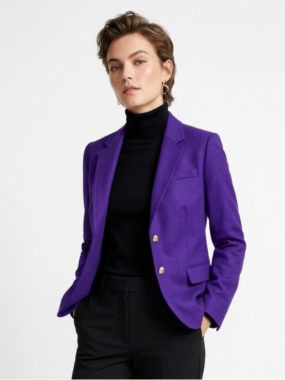 J. Crew 100% Wool Schoolboy Royal Purple Blazer Bold Maximalist Fall Quiet Luxur